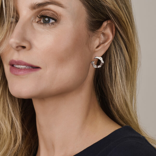 klapoorringen poli/mat 23,5 mm zilver gerhodineerd - Afbeelding 2