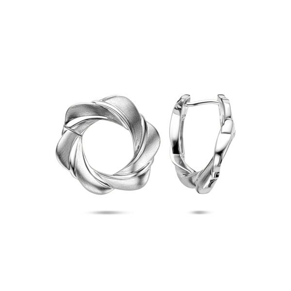 klapoorringen poli/mat 23,5 mm zilver gerhodineerd - Afbeelding 3