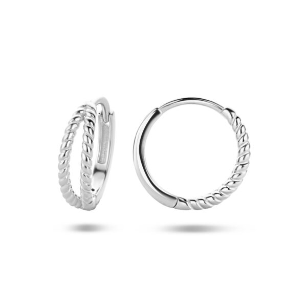 klapoorringen zilver gerhodineerd - Afbeelding 3