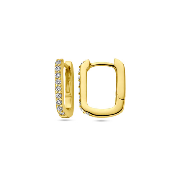klapoorringen zirkonia 1 micron zilver verguld (geel) - Afbeelding 3