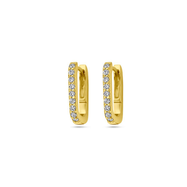 klapoorringen zirkonia 1 micron zilver verguld (geel)