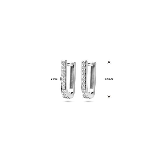 klapoorringen zirkonia 12 mm zilver gerhodineerd - Afbeelding 4