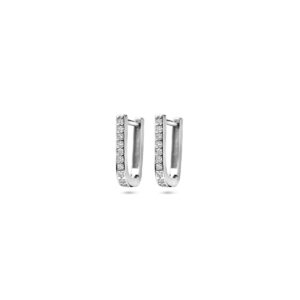 klapoorringen zirkonia 12 mm zilver gerhodineerd