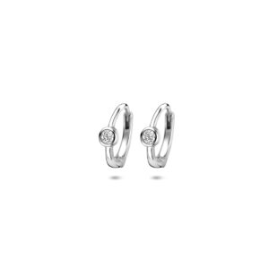 klapoorringen zirkonia 12 mm zilver gerhodineerd