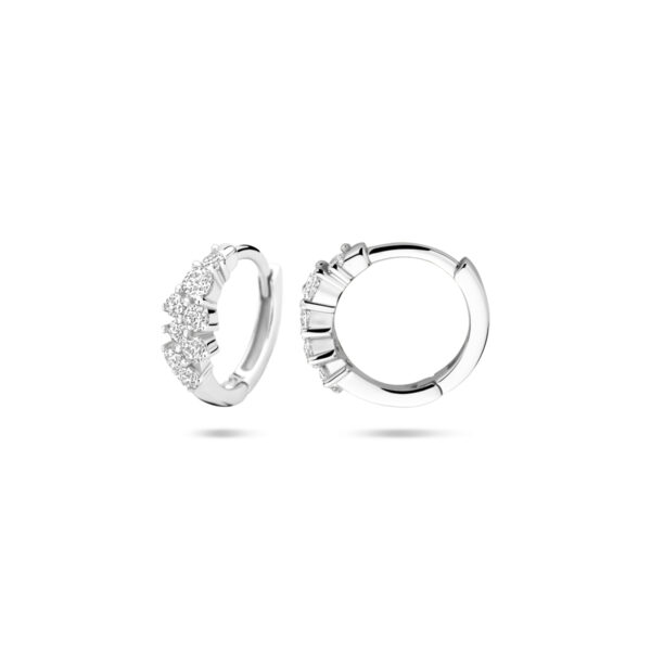klapoorringen zirkonia 13 mm zilver gerhodineerd - Afbeelding 3