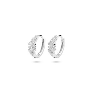 klapoorringen zirkonia 13 mm zilver gerhodineerd