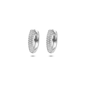 klapoorringen zirkonia 13,5 mm zilver gerhodineerd