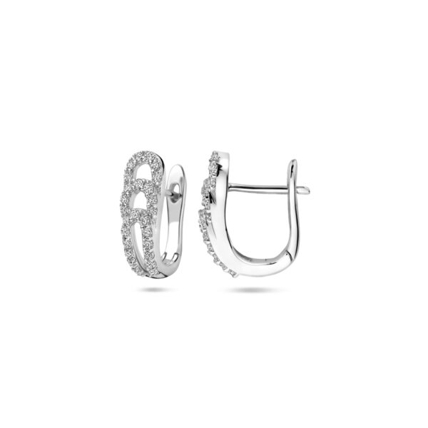 klapoorringen zirkonia 14 mm zilver gerhodineerd - Afbeelding 3