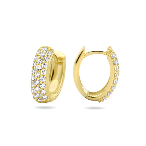 klapoorringen zirkonia 14K geelgoud - Afbeelding 3