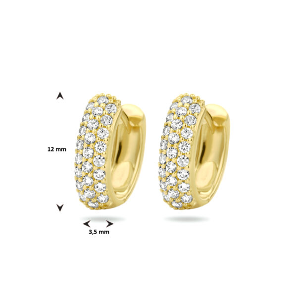 klapoorringen zirkonia 14K geelgoud - Afbeelding 4
