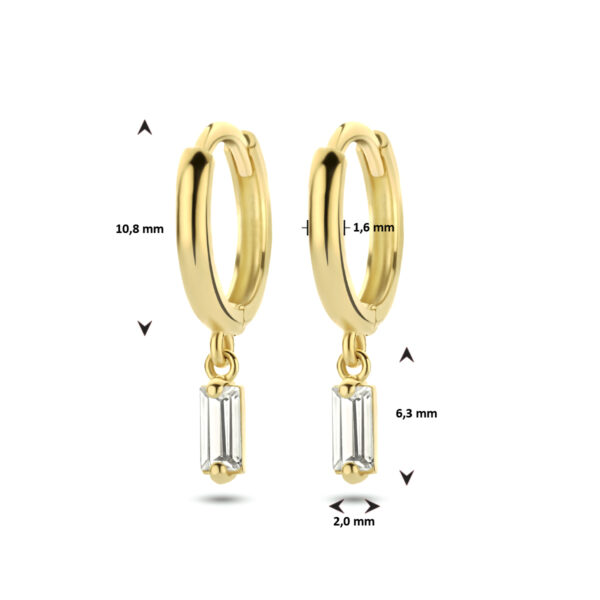 klapoorringen zirkonia 14K geelgoud - Afbeelding 4