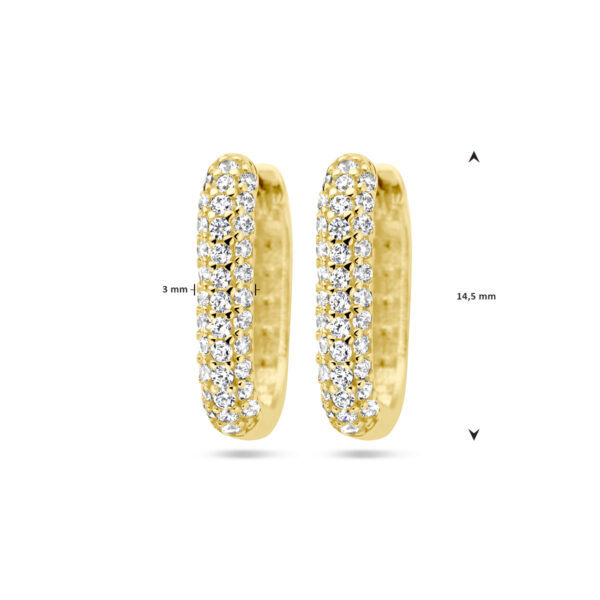 klapoorringen zirkonia 14K geelgoud - Afbeelding 4