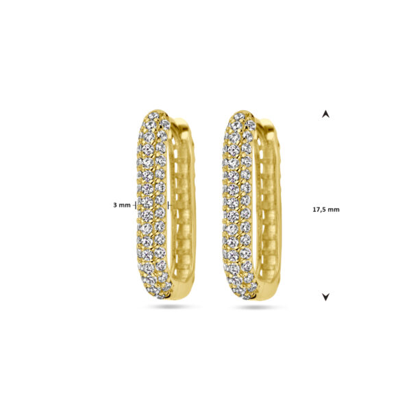 klapoorringen zirkonia 14K geelgoud - Afbeelding 4