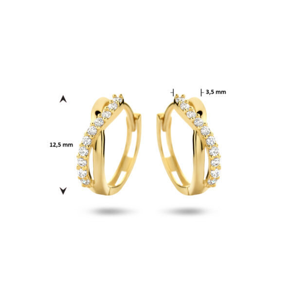 klapoorringen zirkonia 14K geelgoud - Afbeelding 4