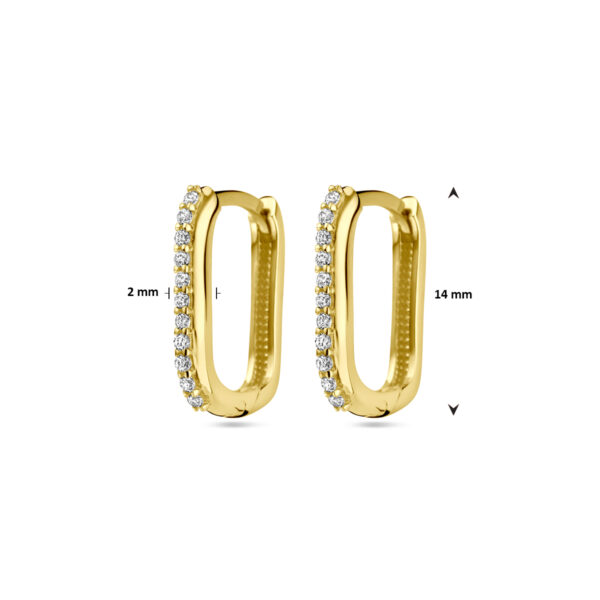 klapoorringen zirkonia 14K geelgoud - Afbeelding 4