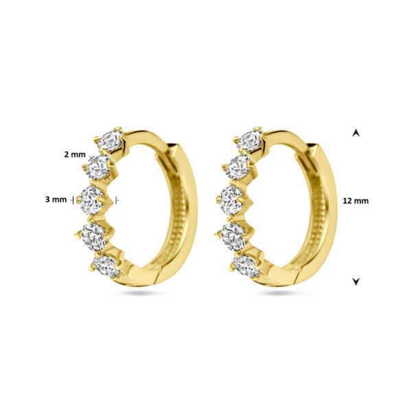 klapoorringen zirkonia 14K geelgoud - Afbeelding 4