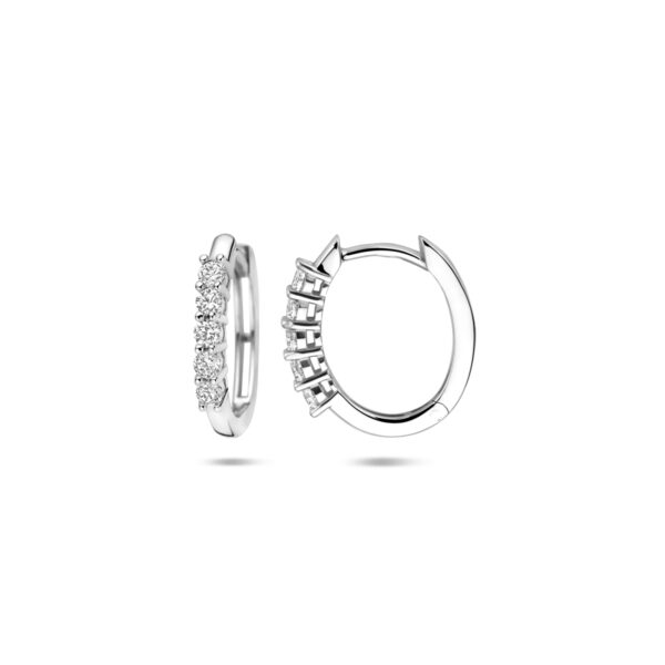 klapoorringen zirkonia 15 mm zilver gerhodineerd - Afbeelding 3