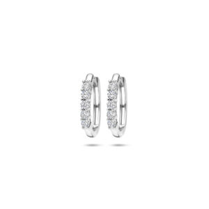 klapoorringen zirkonia 15 mm zilver gerhodineerd
