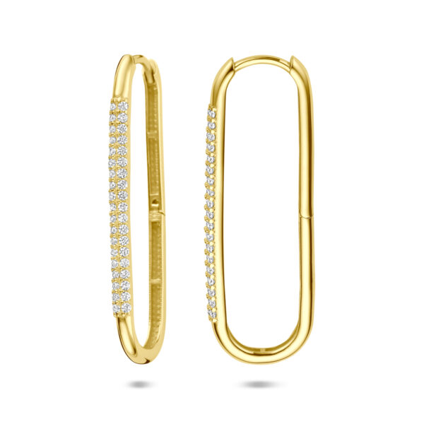 klapoorringen zirkonia 34 mm 14K geelgoud - Afbeelding 3