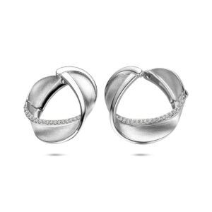 klapoorringen zirkonia poli/mat 21,5 mm zilver gerhodineerd