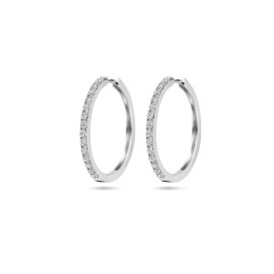 klapoorringen zirkonia zilver gerhodineerd