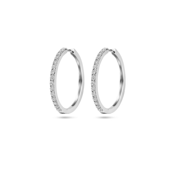 klapoorringen zirkonia zilver gerhodineerd