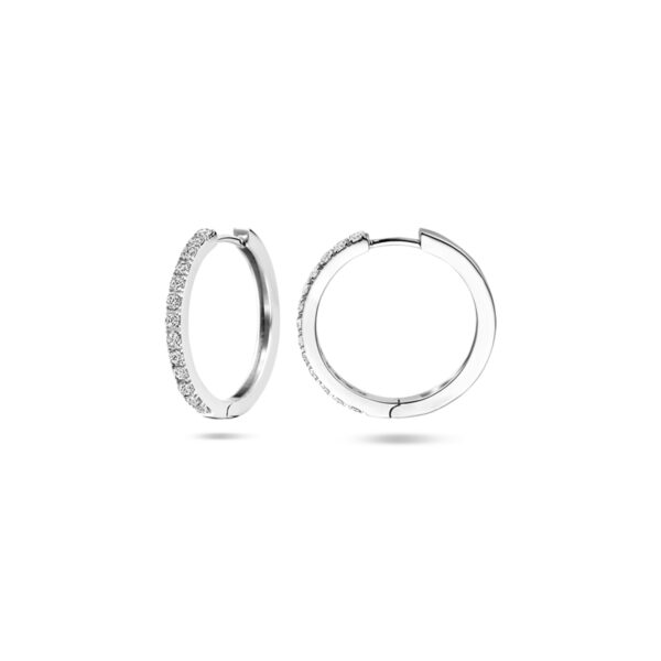 klapoorringen zirkonia zilver gerhodineerd - Afbeelding 3