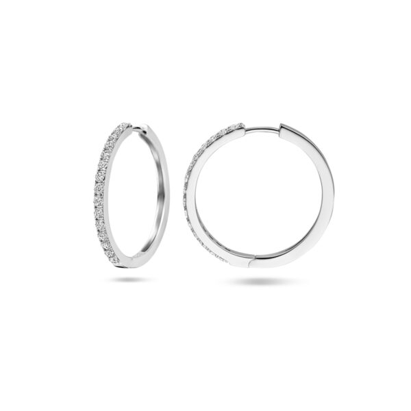 klapoorringen zirkonia zilver gerhodineerd - Afbeelding 3
