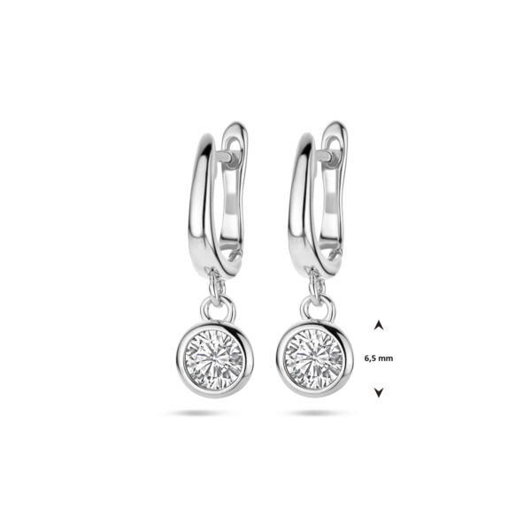 klapoorringen zirkonia zilver gerhodineerd - Afbeelding 4