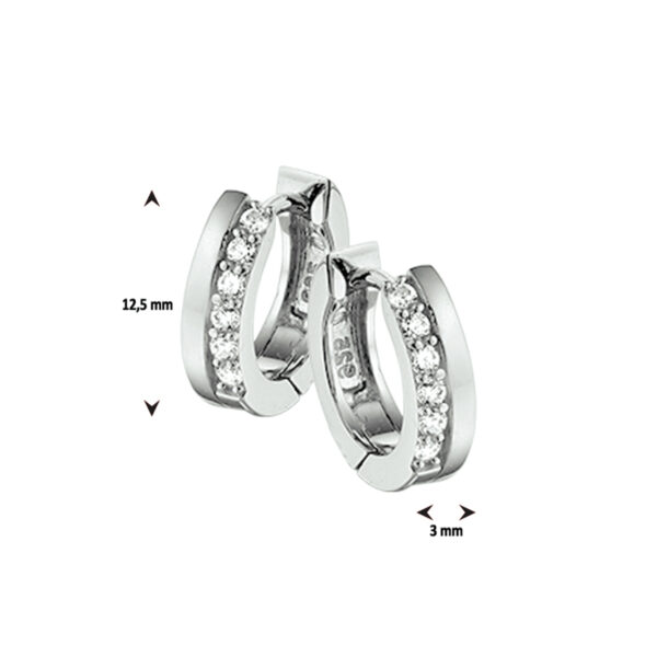 klapoorringen zirkonia zilver gerhodineerd - Afbeelding 4