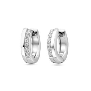 klapoorringen zirkonia zilver gerhodineerd