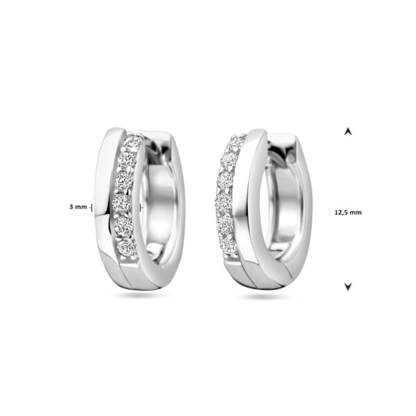 klapoorringen zirkonia zilver gerhodineerd - Afbeelding 5