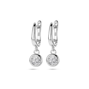 klapoorringen zirkonia zilver gerhodineerd