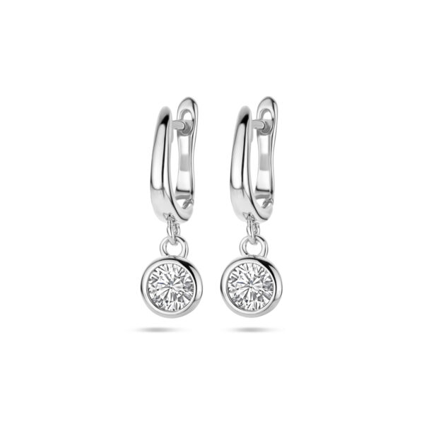 klapoorringen zirkonia zilver gerhodineerd