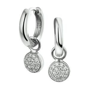 klapoorringen zirkonia zilver gerhodineerd
