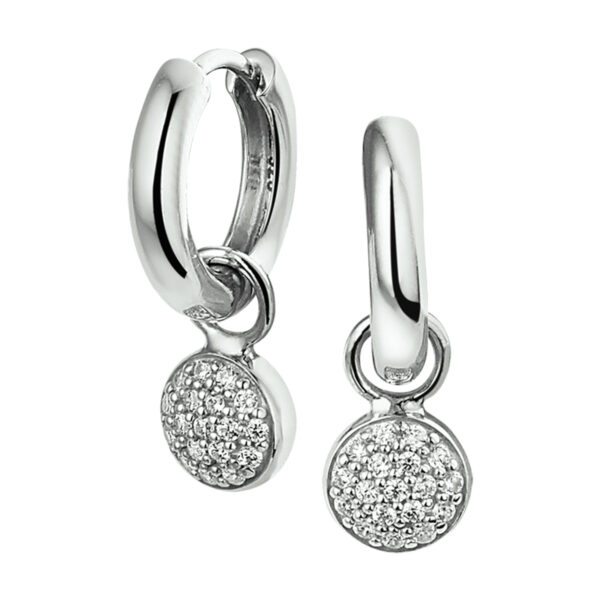 klapoorringen zirkonia zilver gerhodineerd