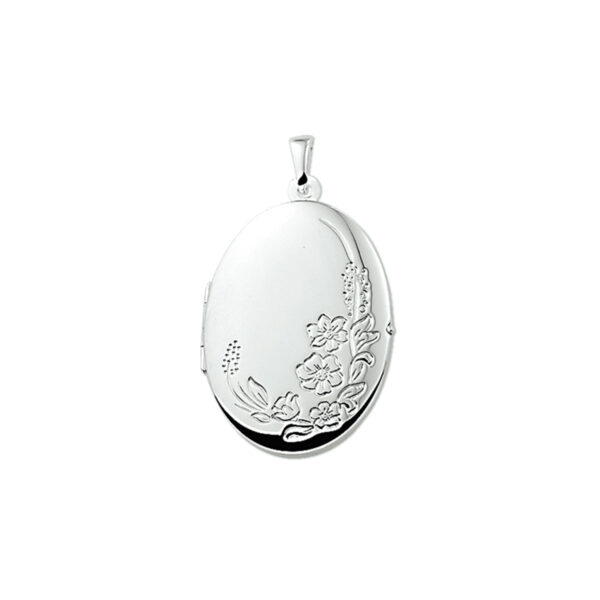 medaillon gravure zilver gerhodineerd