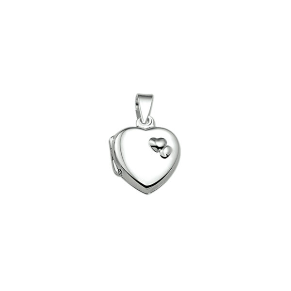 medaillon hart zilver gerhodineerd