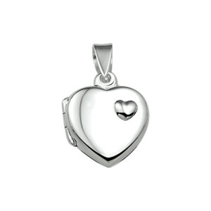 medaillon hart zilver wit