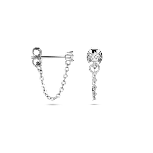 oorbellen zirkonia 25 mm zilver gerhodineerd