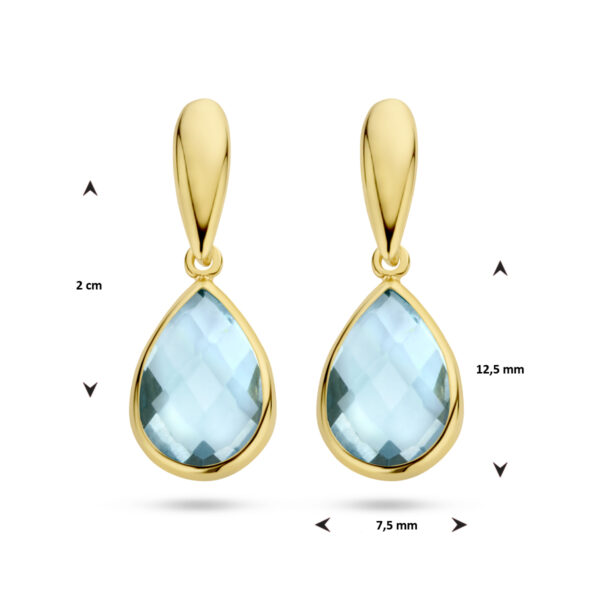 oorhangers blauw topaas 14K geelgoud - Afbeelding 4