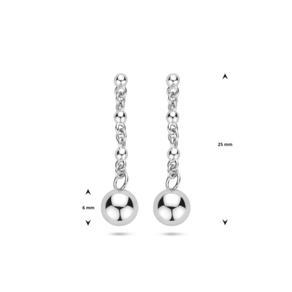 oorhangers bolletjes 25 mm zilver gerhodineerd - Afbeelding 4