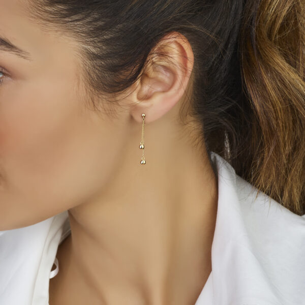oorhangers bolletjes 35 mm 14K geelgoud - Afbeelding 2