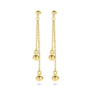 oorhangers bolletjes 35 mm 14K geelgoud