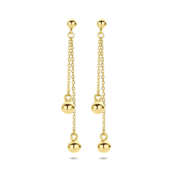 oorhangers bolletjes 35 mm 14K geelgoud