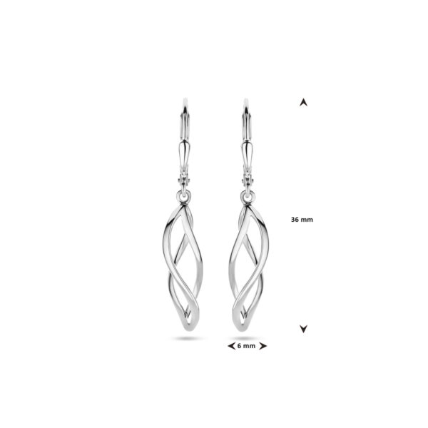 oorhangers brisur haak 36 mm zilver gerhodineerd - Afbeelding 4
