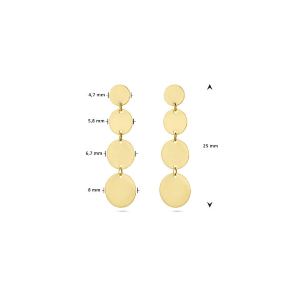 oorhangers cirkels 14K geelgoud - Afbeelding 4