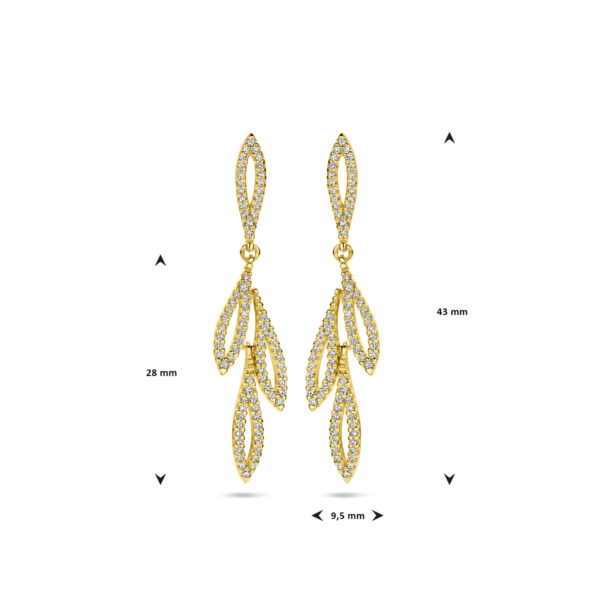 oorhangers diamant 0.540ct (2x 0.27ct) h si 14K geelgoud - Afbeelding 4