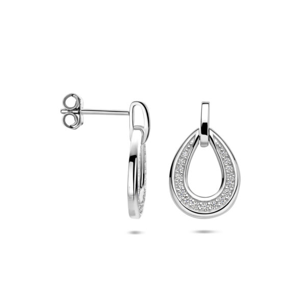 oorhangers druppel zirkonia 19 mm zilver gerhodineerd - Afbeelding 3