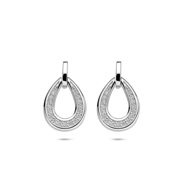oorhangers druppel zirkonia 19 mm zilver gerhodineerd